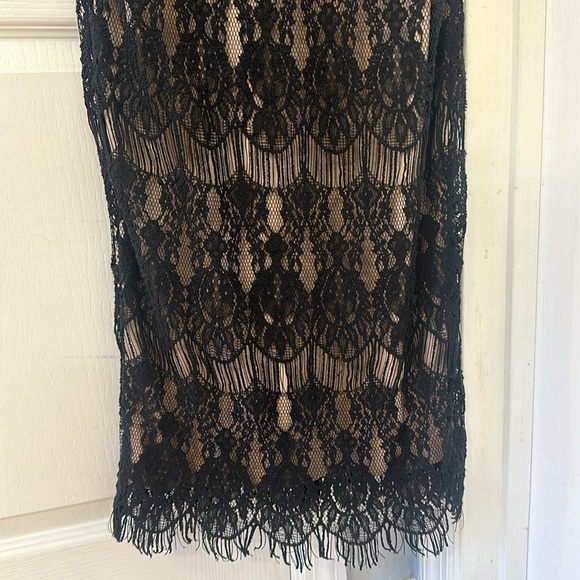 Rachel & Chloé Black Lace Nude Illusion Maxi Dress – Size M - Picture 5 of 10